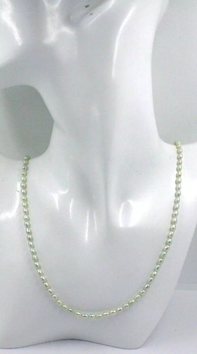 COLLANA ORO GIALLO, 18K, PERLE VERDI OVALI ACQUA DOLCE, CHICCHI RISO 40-50-60 CM - Foto 12 di 17