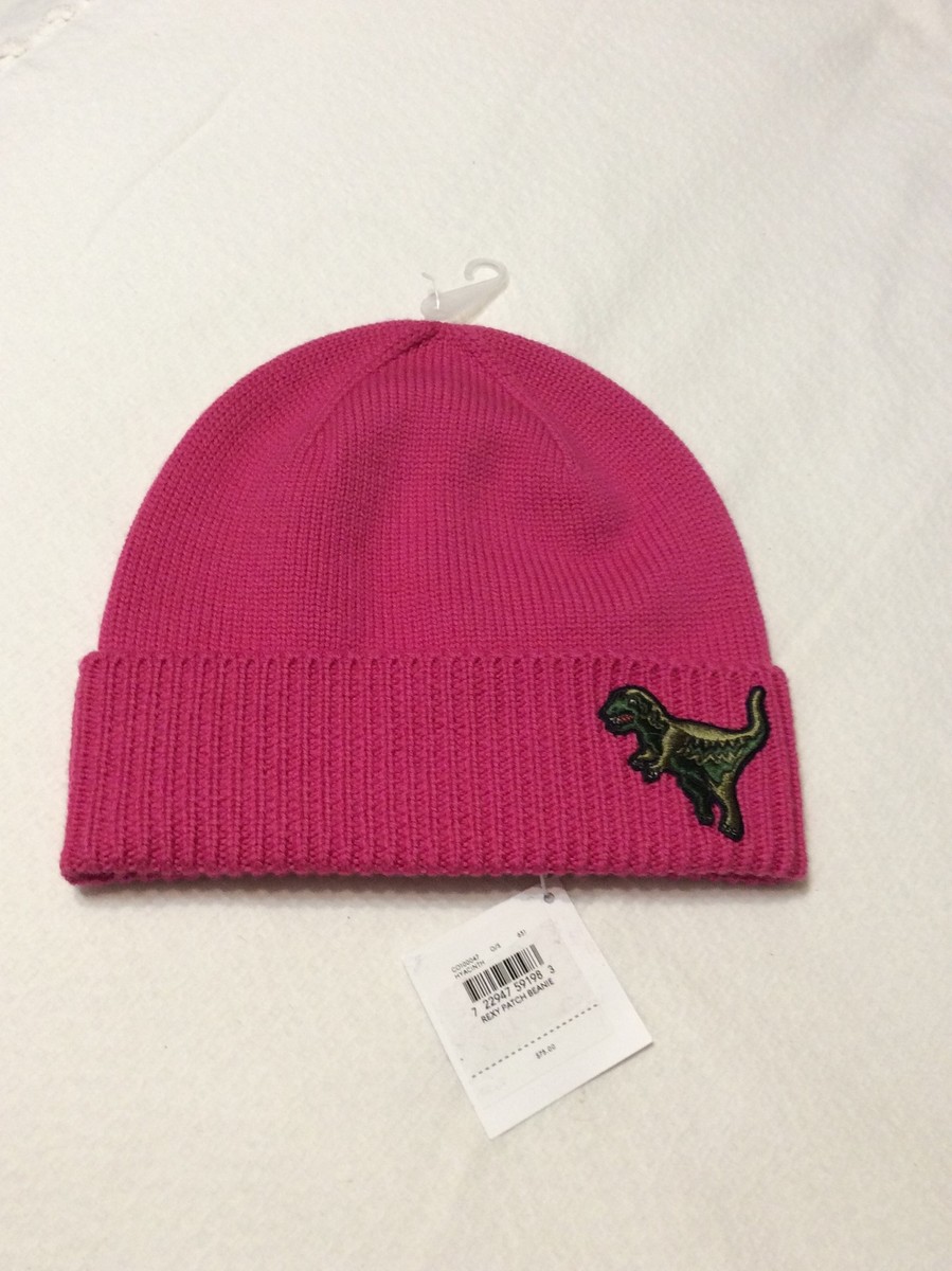 NWT ~ COACH REXY EMBROIDERED PATCH HYACINTH PINK 100% MERINO  display picture 1