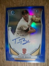 TYLER BEEDE 2014 Bowman Chrome Draft Blue Refractor AUTO /150 Giants 1st Bowman