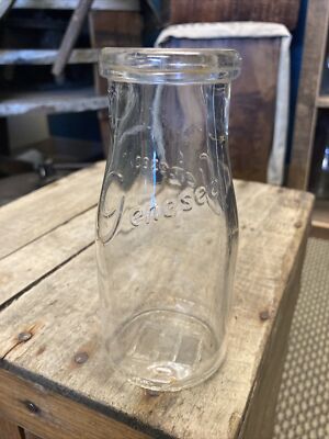 Vintage Half Pint Milk Bottle Genesee Dairy Flint Michigan 1951