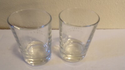 Set of 2 Bulleit Bourbon Frontier Whiskey Glass Embossed Logo Oval Heavy Weight