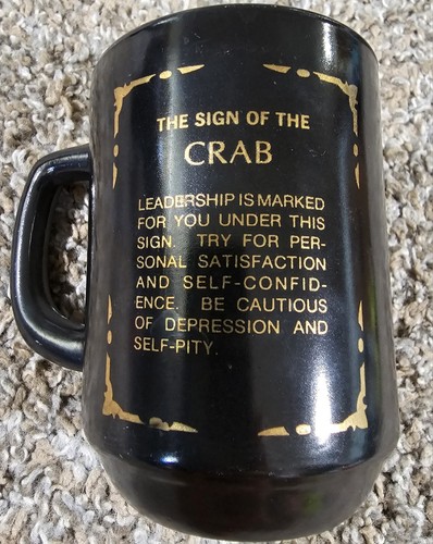 Vintage Feuerkönig Anker Hocken Krebs Becher Sternzeichen Krabbe Tasse HERGESTELLT IN DEN USA - Bild 2 von 6