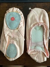Girls Pink Ballet Canvas Slipper Shoe - US Big Kid 2