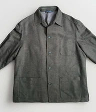 Paul Fredrick Men’s 100% Wool Overcoat XXL Lined 4 Button Collared Jacket Brown