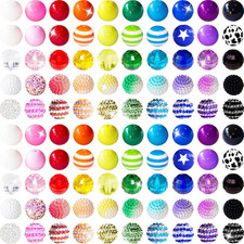 100Pcs 20mm Beads for Pens Making Rhinestone Beads Mixed Acrylic Bubblegum Bead