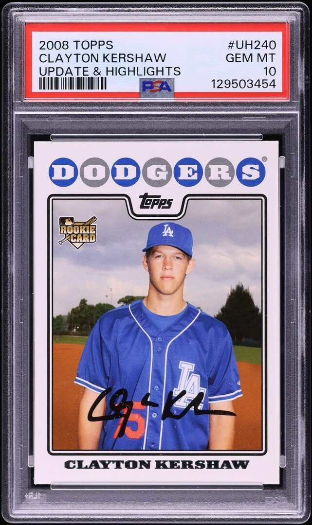 2008 TOPPS UPDATE & HIGHLIGHTS #UH240 CLAYTON KERSHAW RC PSA 10