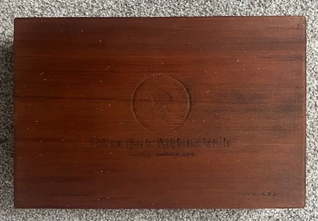 Vintage New York Athletic Club NYAC Petit Chocolats Wooden Box