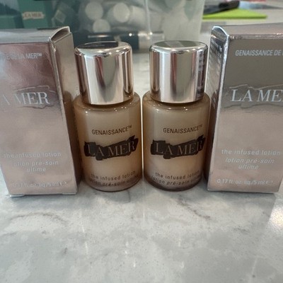 2 La Mer Genaissance de la Mer The Infused Lotion Sample/Travel SZ 5 ML NIB