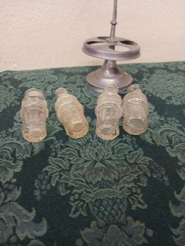 Unique Antique CHILD'S Glass & Pewter Cruet/Castor Set "AS IS." - Picture 4 of 8