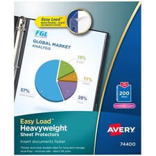 Avery Easy Load Heavyweight Sheet Protectors 200 Pack 74400 NEW Archival Safe