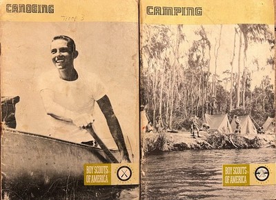 Vintage Boy Scout Lot 2 Merit Badge Pamphlet Canoeing & Camping