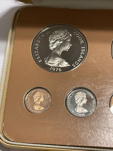 1976 Cook Islands Franklin Mint 8 Coin Proof Set With Silver $5 in OGP w/ COA #4 - Picture 7 of 12