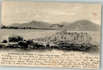 10753990 - Santos São Vicente Lembranca de Santos Brasilien 1907
