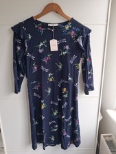 Oasis BNWT navy dress/size S/flower and dragon fly patern