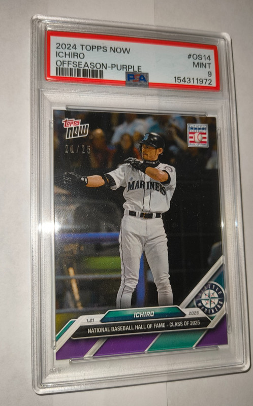 2024 Topps Now - Off-Season Hall of Fame Ichiro Suzuki Purple #OS-14 21/25 PSA 9