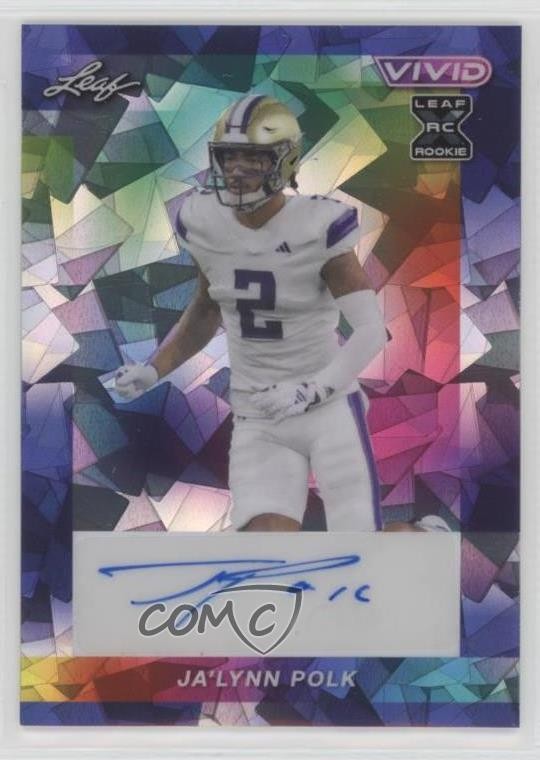 Ja'Lynn Polk Leaf Vivid Autographs #BAJP1 Navy Blue Crystal