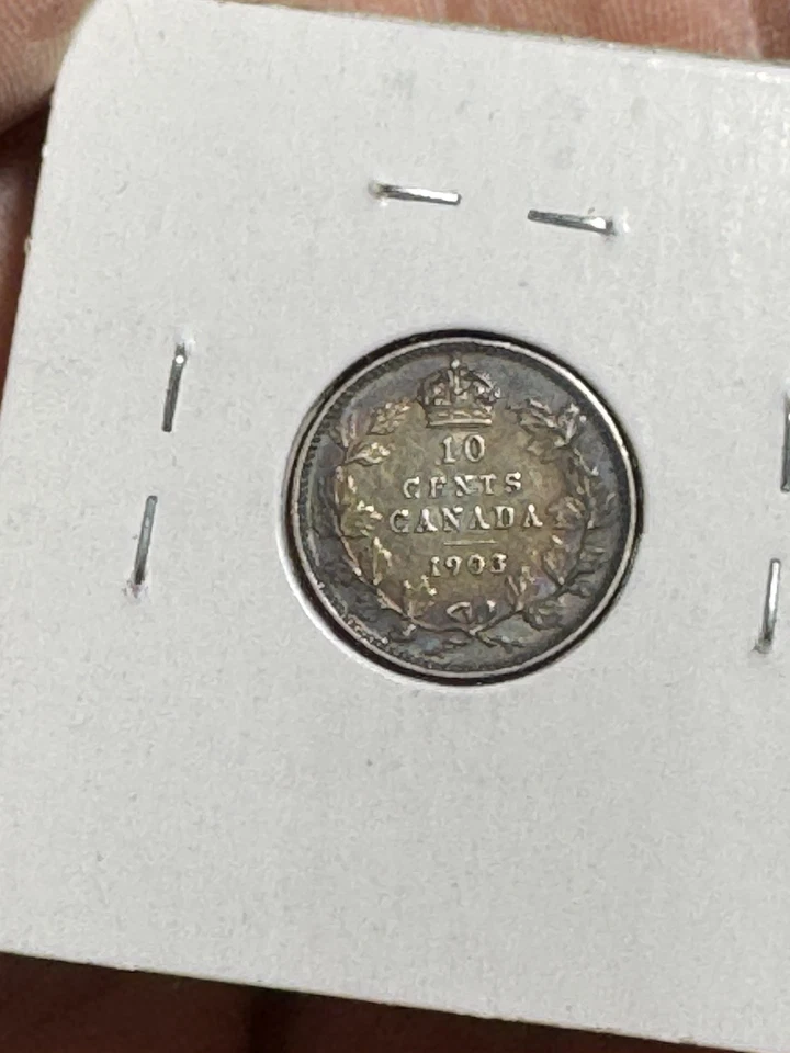 ** CANADA 1903 ( W/O 'H' ) 10 CENTS SILVER .......SCARCE,  KEY DATE ** - Image 4 of 4