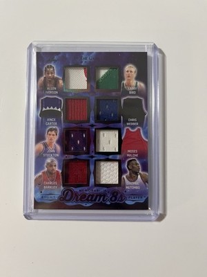 2025 Leaf In The Game Used Dream 8s Iverson,Bird,Carter,Mutumbo,Barkley #3/3