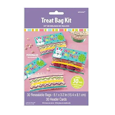 Amscan Egg-stra Special Easter Party Treat Bags with Bag Topper Kit, Plastic