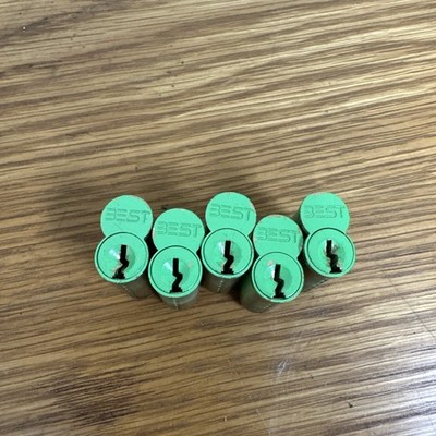 (lot Of 5) BEST GREEN Construction Core, 1CC7A2, SFIC 7-pin, 2 Keys W/ 1 Control