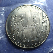 Early 1960's End of Civil War Nickel Silver Medal Token BU