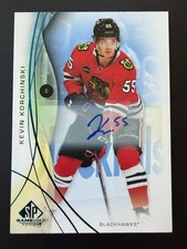 2024-25 Upper Deck SP Game Used Blue Auto  Kevin Korchinski  #66 -  Blackhawks