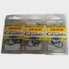 LOT OF 3 Gamakatsu Oversize Tube Head  15 IN TOTAL 1/8th Oz Luck E Strike New