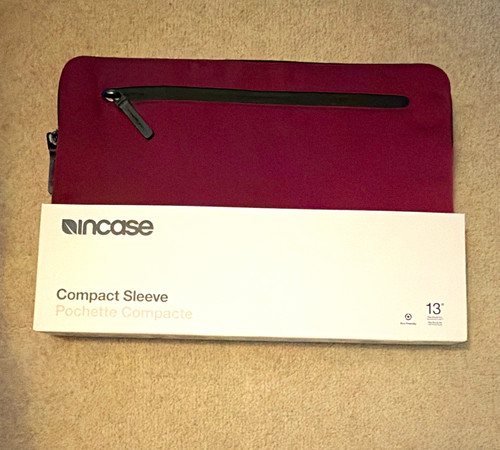 Incase Compact Sleeve 13in Laptop Sleeve Case, Solid Burgundy