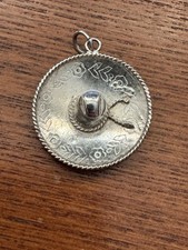 Vintage Mexican Sombrero Hat Charm 925 Sterling Silver Bracelet Charm
