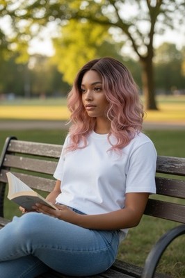 Curly Pink Synthetic Hair Wig Brand New