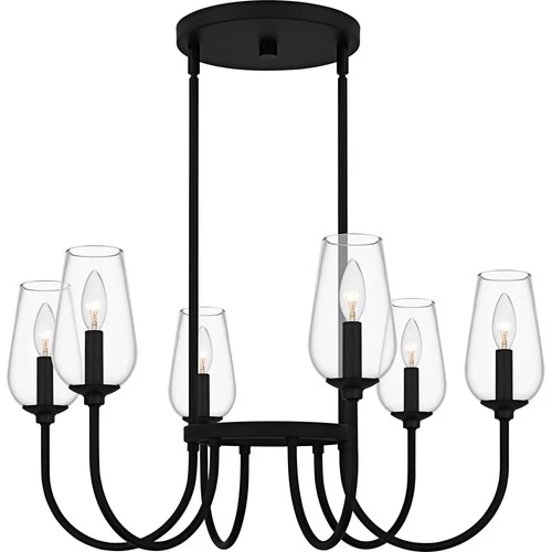 Quoizel VSC5028 Viscount 6 Light 28"W Taper Candle Style - Black - Picture 6 of 7