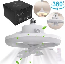 Socket Ceiling Fan Light w/Remote 10.6'' Dimmable LED Light for Garage Bedroom