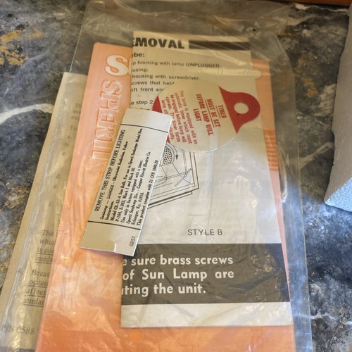 Vtg Authentic SPERTI SUNLAMP Orange Complete in Box & Paperwork - Picture 4 of 7