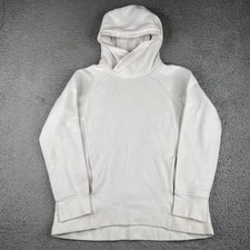 Lululemon Fleece Please Hoodie Women Size 6 White Cotton Pullover