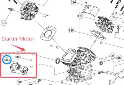 Champion CPE 100294 754CC 12.5KW 14KW LPG CNG Generator Starter Motor Assembly