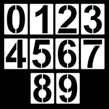 25 Cm (10”) Large Number Stencils Reusable Plastic Number Stencils 0 to 9 Number
