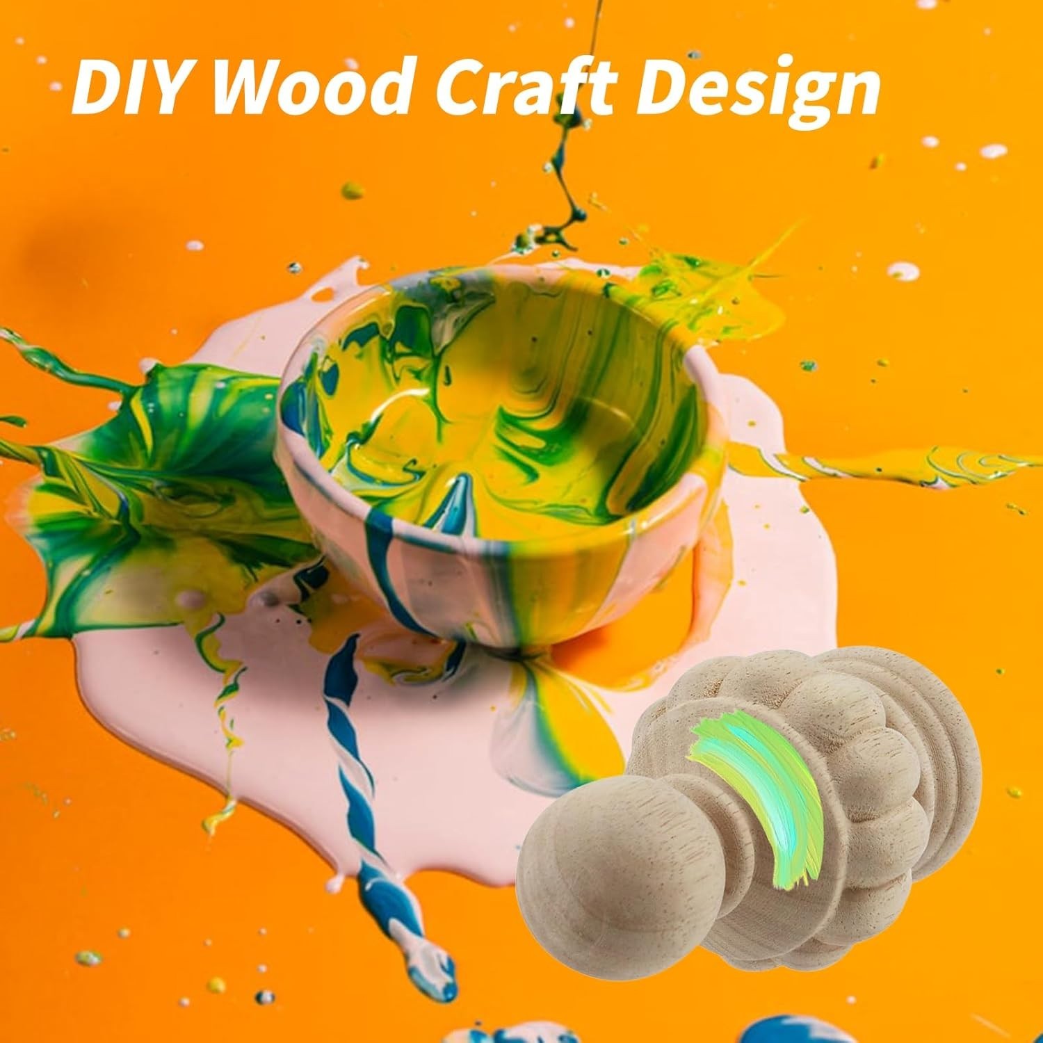 Wood Finials Curtain Rod Bed Post Staircase Decor DIY Crafts Unfinished 1 Pc