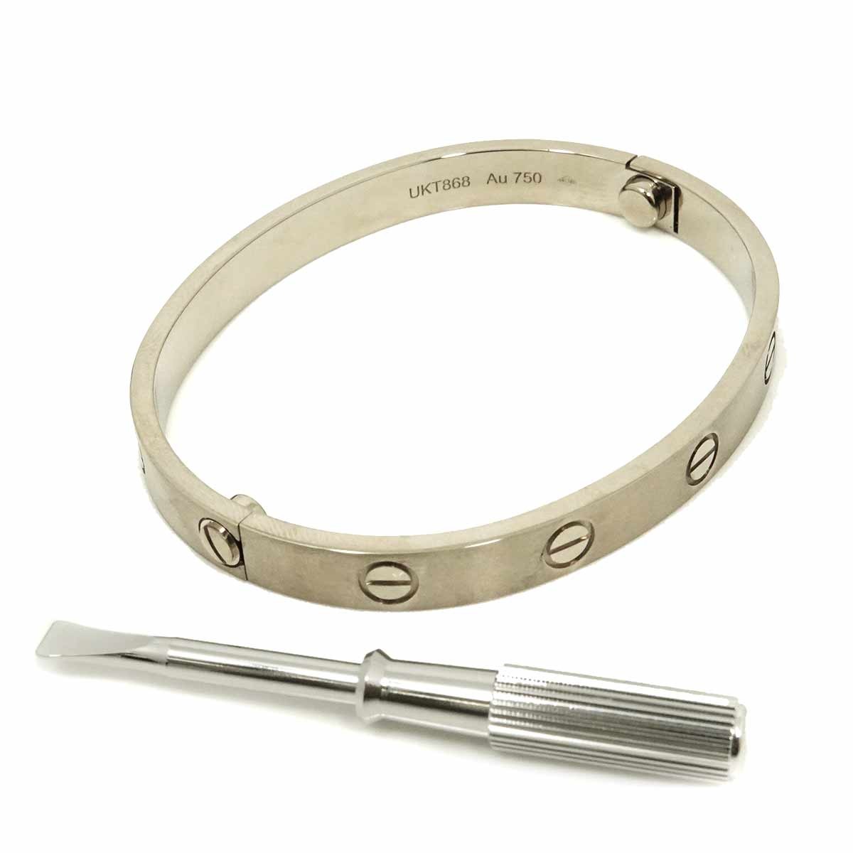 Cartier Love Bracelet 18K White Gold 750 brushed Size16 90293782 