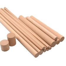 BeechWood Dowels Smooth Rod Pegs - 10cm/20cm/30cm length 12 - 60mm diameter