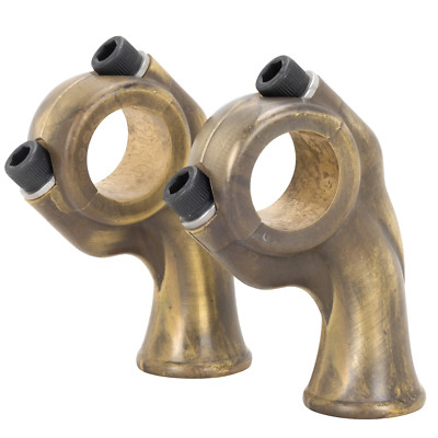 Kustom Tech Deluxe 1'' Handlebar Risers Raw Brass 05-102 Made In Italy bobber