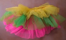 NWT 3 color ruffled neons tap skirt Wolff Fording Girls sizes organdy elastic