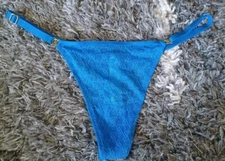 Vs logo hardware Adjustable String thong Panty BRAND NEW small Blue Logo 