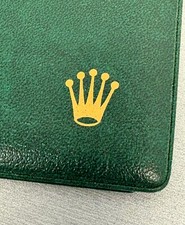 ORIGINAL VINTAGE ROLEX GREEN FOLDING WALLET  FOR ROLEX WATCHES WITH BOOKLET