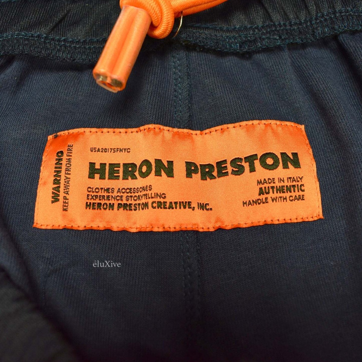 NWT $395 Heron Preston Navy Side Stripe Russian Logo Track