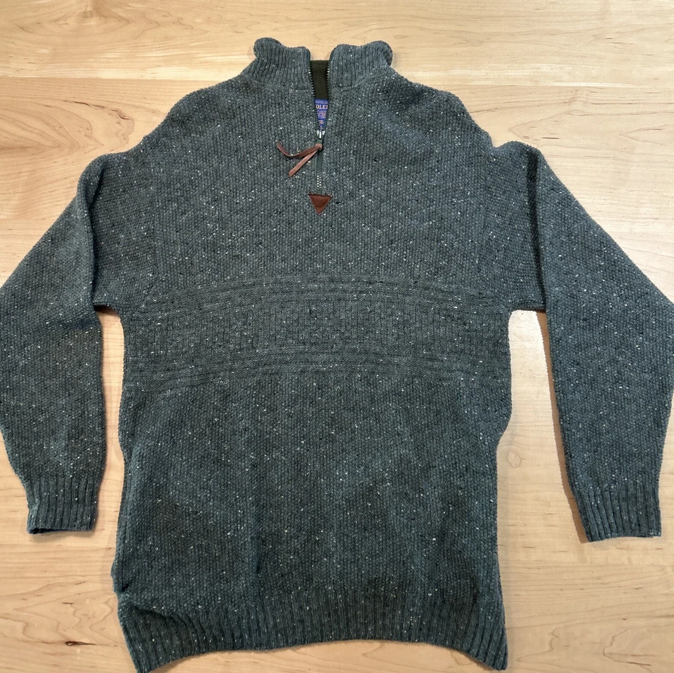 Pendleton Sweater Mens 1/4 Zip 100% Wool Speckled Long Sleeve Sz M Pockets - Image 2 of 4