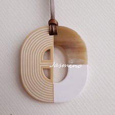 Buffalo Horn Lacquer Pendant, Vintage Jewelry, Charming Unique Gift, 764'