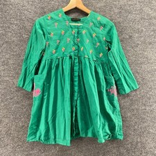 J. Dress Girls 9-10 Years Green Floral Shift ...