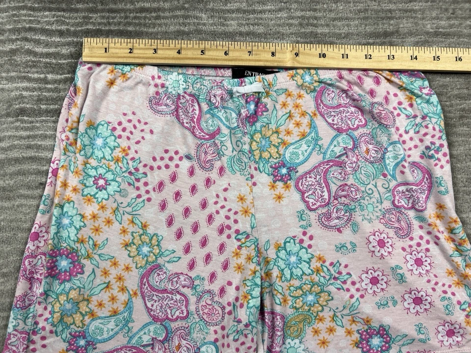 Pantalones Cortos para Dormir Ellen Tracy Para Mujer Pequeños Rosa Paisley Floral Mezcla de Rayón Foto 4 de 4