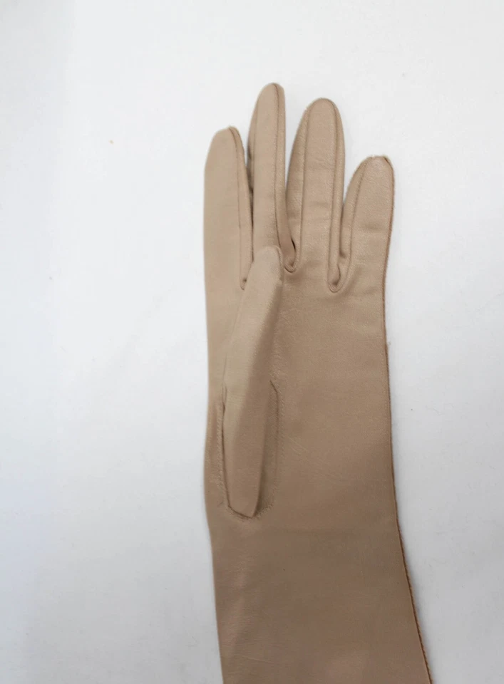 Guantes de noche vintage de los años 50 y 60 color topo desnudo - talla 6 XS SM inspirados en Pinup Foto 3 de 4
