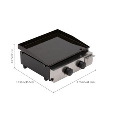 2-Burner Tabletop Griddle Portable Propane Gas Griddle Outdoor BBQ Burger Grill